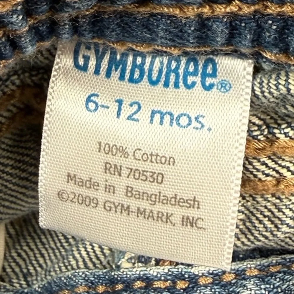 GYMBOREE Baby Boys' Green Tartan Plaid Cuff Knee Patch Jeans Cotton Rustic 6-12M